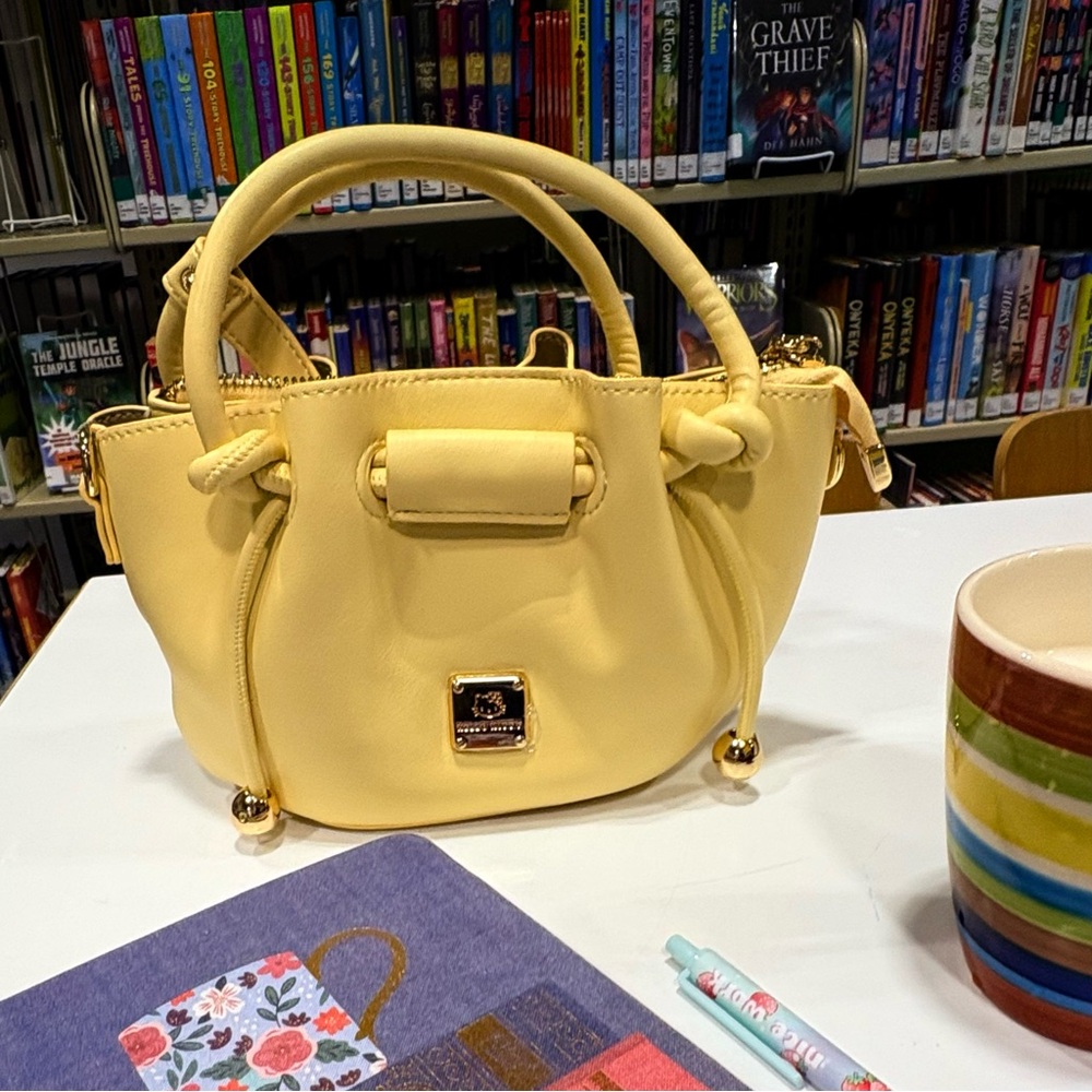 Hello Kitty Yellow Drawstring Crossbody Leather Tote - Picture 2 of 15